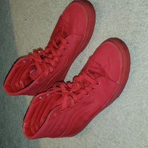 Vans high top red skate sneakers
